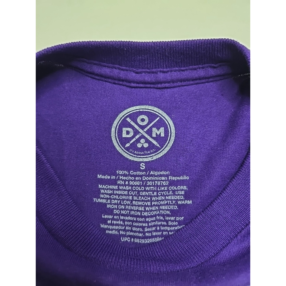 DOM Graphic Tee Size S Cotton Yin Yang Tie Dye Purple Festival Shirt - Picture 4 of 7